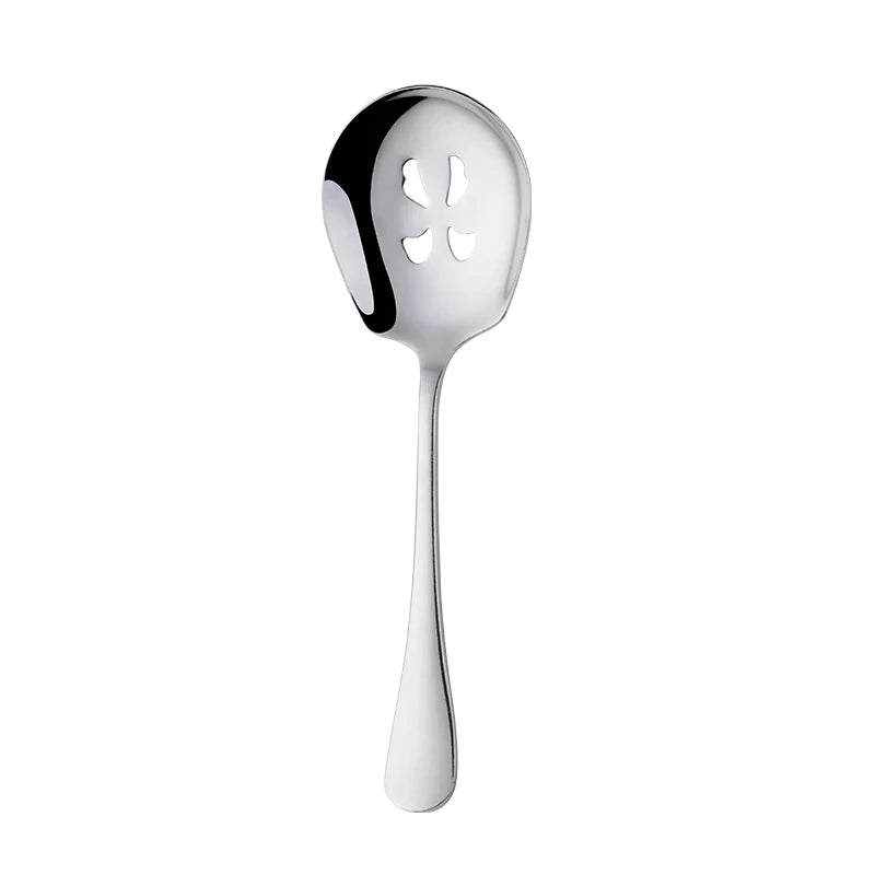 High Quality Colorful Slotted Service Spoons Set Stainless Steel Large Serving Spoon For Buffet Restaurant