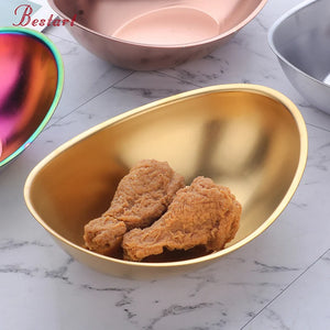 Restaurant Snack Fruit Food Metal Gold Bowl 304 Stainless Steel Mixing Bowls Salad Serving Bowls