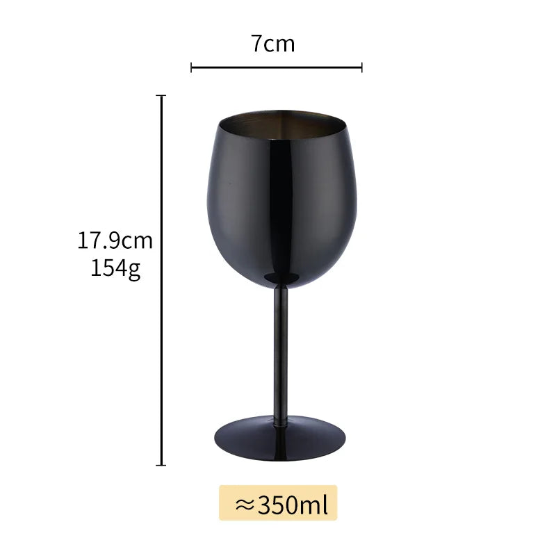 Popular Cup Metal Wine Mugs Stopper Drinking Custom Goblet 304 Stainless Steel Red Wine Glasses