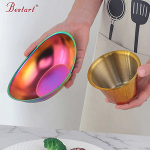 Restaurant Snack Fruit Food Metal Gold Bowl 304 Stainless Steel Mixing Bowls Salad Serving Bowls