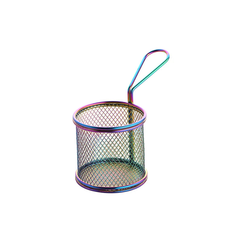 Creative Wire Basket Colander Stainless Steel Kitchen Strainer Restaurant French Fry Basket