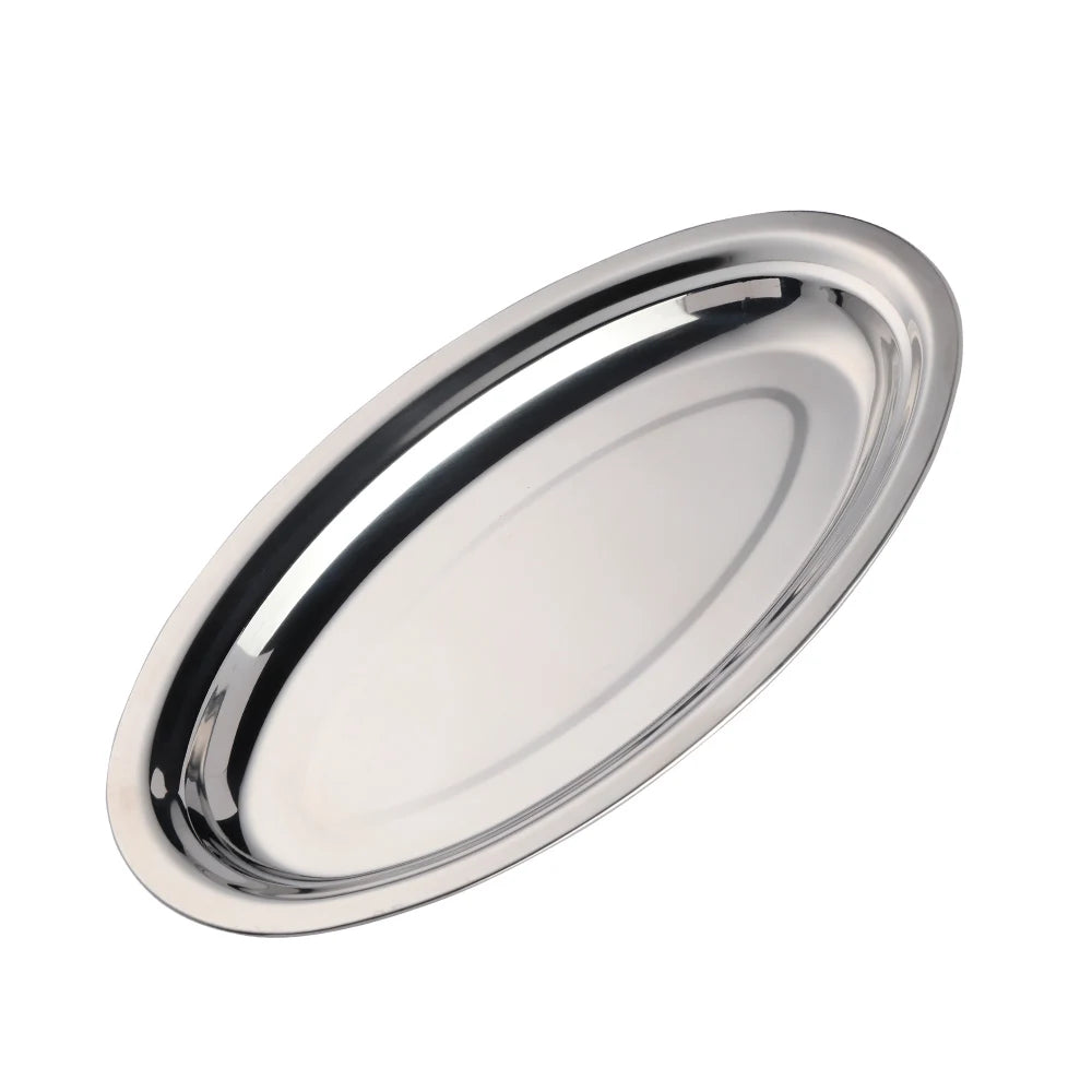 Wholesale Hotel Restaurant Plate Stainless Steel Vegetables Fruits Seafood Fish Plate
