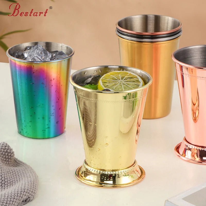 Moscow Mint Metal Julep Cups Gold Plated Custom Cocktail Wine 304 Stainless Steel Mugs
