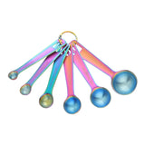 Set of 6 Mini Oval Shape Stainless Steel Measuring Spoons Set