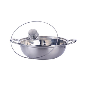 304 Food Grade Stainless Steel Shabu Shabu Hot pot with Divider&Lid for Induction Cooktop Gas Stove Dual Sided Soup Cookware
