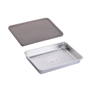 Stainless Steel Multi-functional Plate Food Container Preservation Box Microwave Crisper