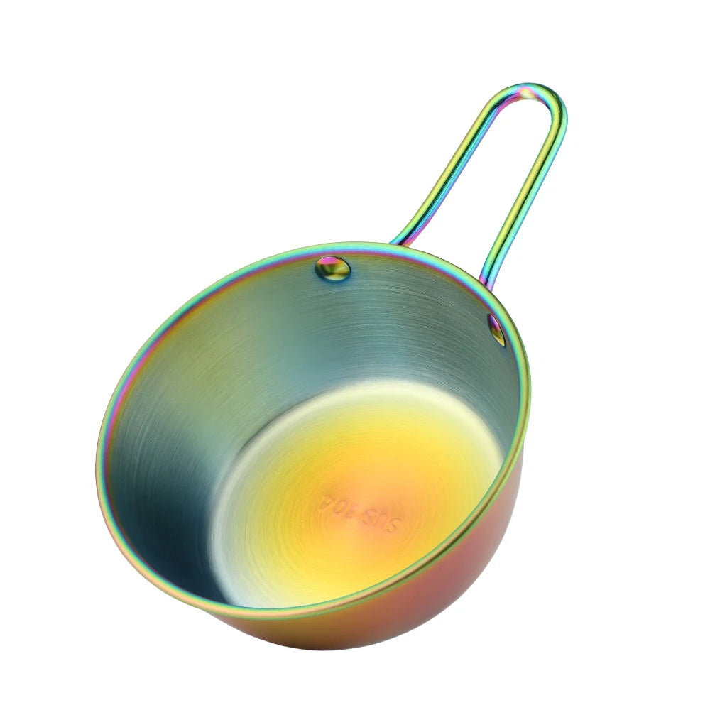 Multifunctional Korean Ramen wine stainless steel 304 18/10 Seasoning Mixing dish serving bowl with handle
