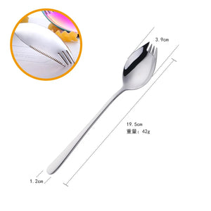 New Product Integrated Spork Forks Stainless Steel Spoon with Fork Teeth
