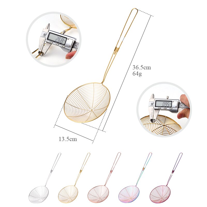Kitchen Sieve Colander Hot Pot Food Filter Noodle Strainers Multi-functional Leak Spoon Kitchen Supplies Oil-Frying Salad BBQ