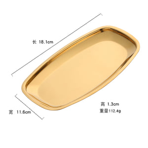 New Products Custom Hotel Oval Gold Stainless Steel Metal Serving Plate