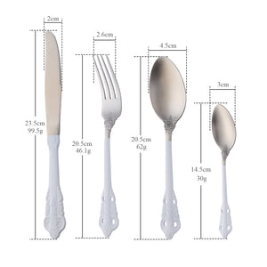 Buyer Star Hot sales Top Seller Dinnerware Sets Noble Classical Palace Stainless Steel Relief Cutlery Sets
