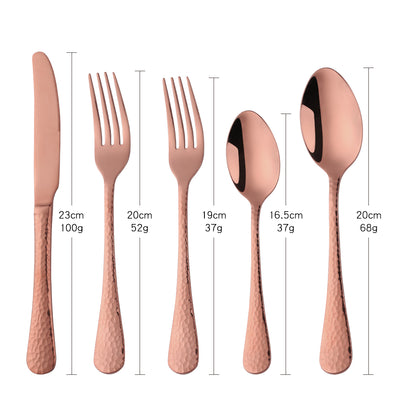 Wholesale Ross Gold Cutlery Set Mirror Polish Spoon Fork Knife Kitchenware