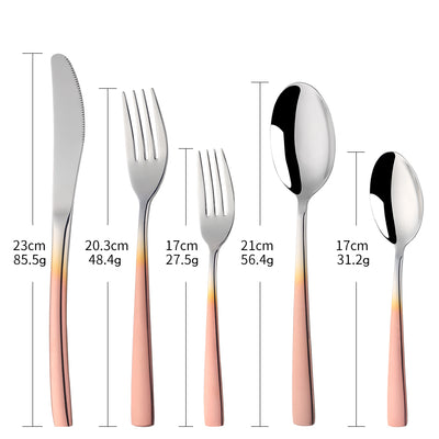 Hot Sale Gradated Rose Gold Mirror Polish Flatware for Party Bar