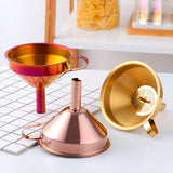 Buyerstar Stainless Steel Oil Funnel with Removable Strainer Rainbow Cone Funnel