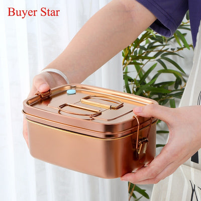 Buyerstar Stainless Steel Double Layers Lunch Box