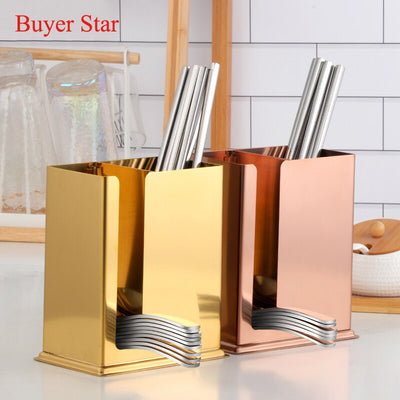 Buyerstar Multifunction Chopsticks Storage Spoon Cutlery Rack Drain Holder Kitchen Tools