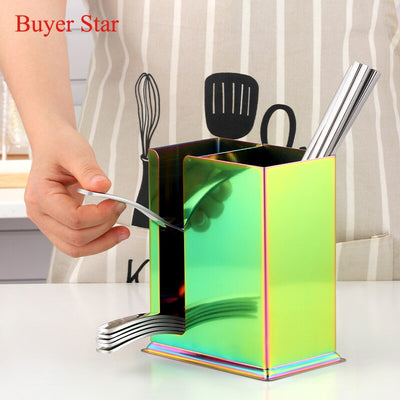 Buyerstar Multifunction Chopsticks Storage Spoon Cutlery Rack Drain Holder Kitchen Tools