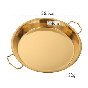 Buyer Star Stainless Steel Round Dinner Plate with Double Ear Handle