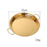 Buyerstar Stainless Steel Round Dinner Plate with Double Ear Handle