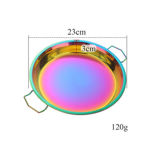 Buyer Star Stainless Steel Round Dinner Plate with Double Ear Handle