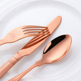 Accept Customized Tableware Mirror Polished Cutlery Rose Gold Color