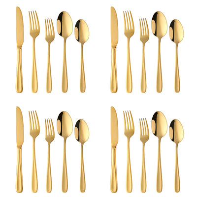 5 Pcs/Set 304 Stainless Steel Flatware Set Knife Fork Spoon High Grad