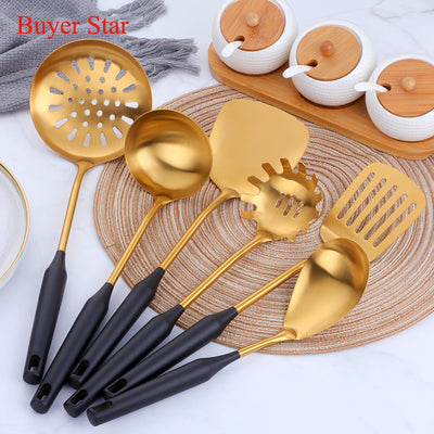 6pcs Kitchen tools stainless steel cooking kitchenware Utensils set spoon,soup ladle,spatula