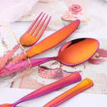 Wholesale Cheap Stainless Steel Modern Dinnerware Magic Red Cutlery Restaurant Wedding