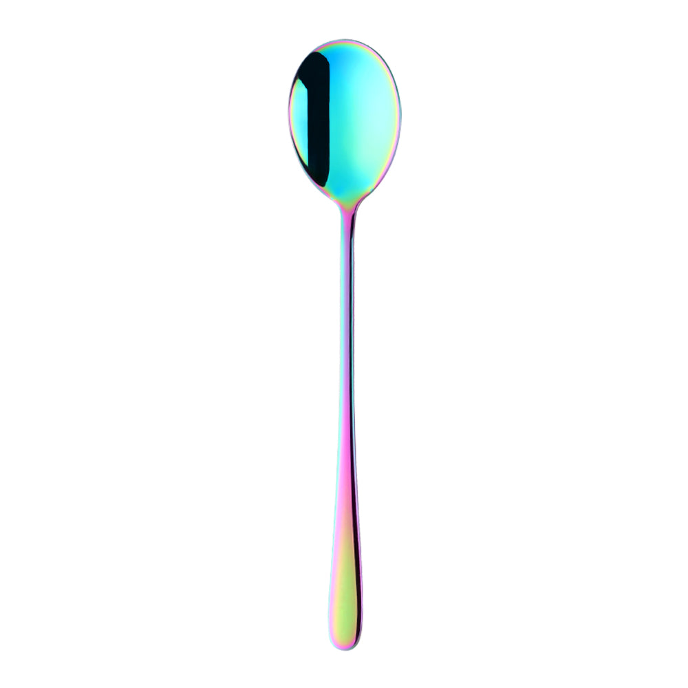Colorful Coffee Spoon Stainless Steel Long Handle Tablespoon Korean Mixing Spoons Set Dessert Long Ice Kitchen Scoop