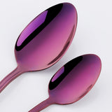 Purple Color 304 Stainless Steel Smooth Edge Tableware Sets