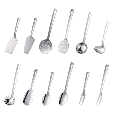 Buyerstar Stainless Steel Kitchen Utensils Set Scoop Spoon Long Handle Cooking Serving Tools