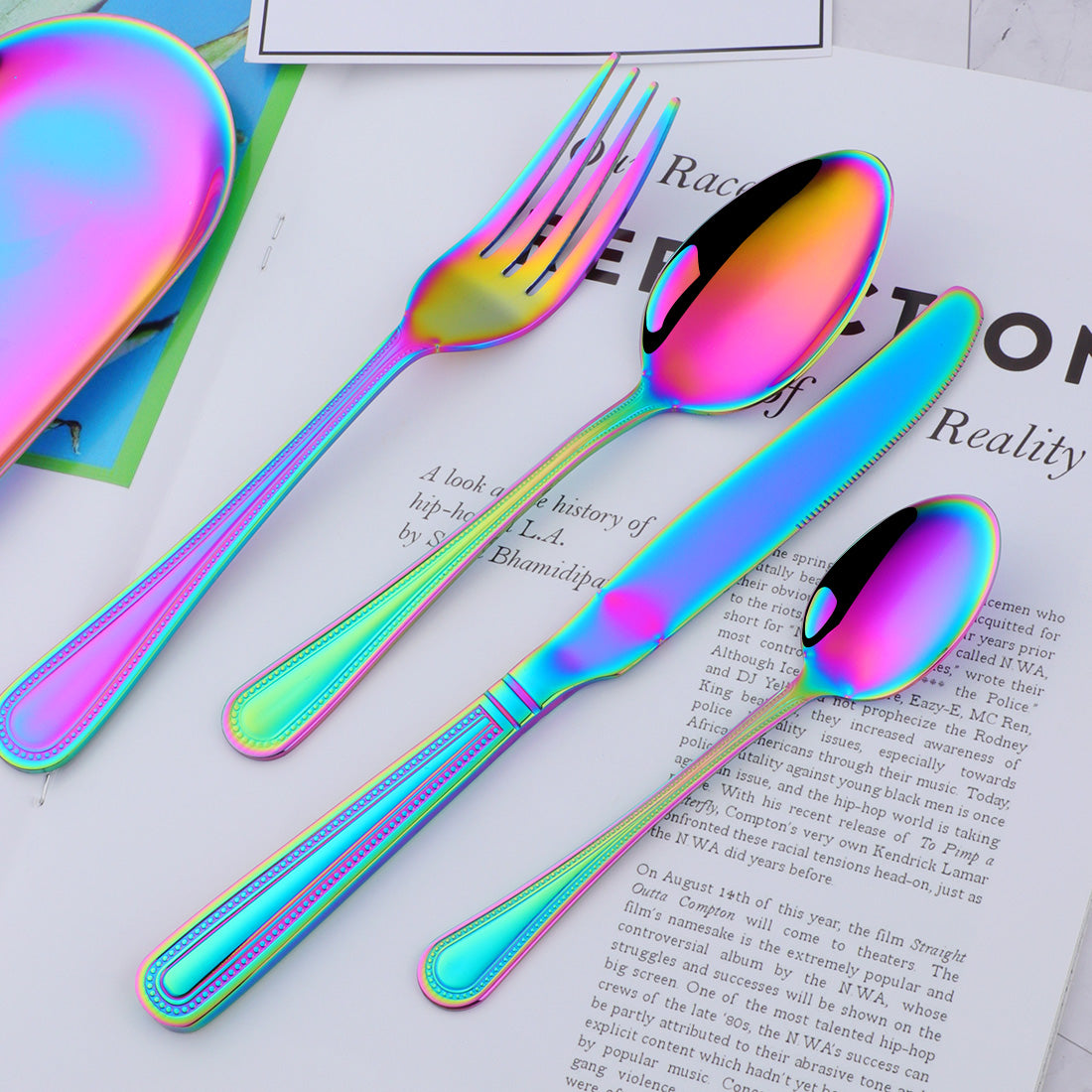 Buyer star Stainless Steel Flatware Set Kitchen Utensil Set Service for Home and Restaurant