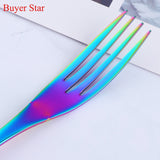 Red Cutlery Knife Set Stainless Steel Hotel Food Tableware Flatware Steak Knives Forks Spoons Western Dinnerware Sets