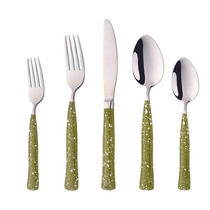 Buyer Star Stainless Steel Cutlery With Spot Handle Flatware Set