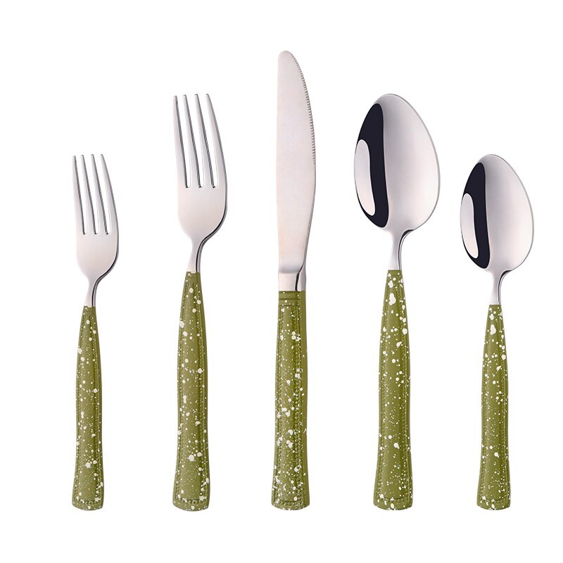 Buyer Star Stainless Steel Cutlery With Spot Handle Flatware Set
