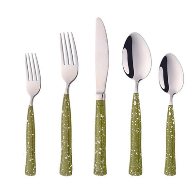 Stainless Steel Cutlery With Spot Handle Flatware Set