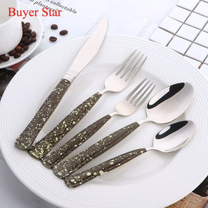 Buyer Star Stainless Steel Cutlery With Spot Handle Flatware Set
