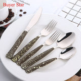 Stainless Steel Cutlery With Spot Handle Flatware Set