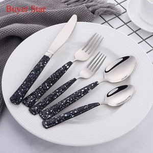 Buyer Star Stainless Steel Cutlery With Spot Handle Flatware Set