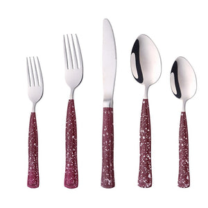 Buyer Star Stainless Steel Cutlery With Spot Handle Flatware Set