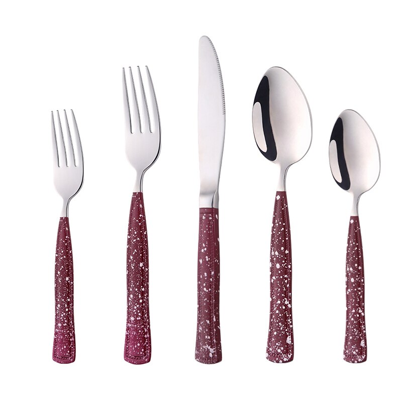 Buyer Star Stainless Steel Cutlery With Spot Handle Flatware Set