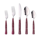 Stainless Steel Cutlery With Spot Handle Flatware Set