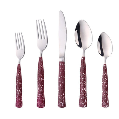 Stainless Steel Cutlery With Spot Handle Flatware Set