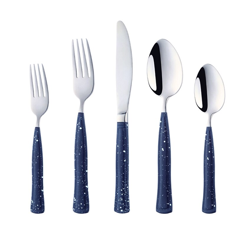 Buyer Star Stainless Steel Cutlery With Spot Handle Flatware Set