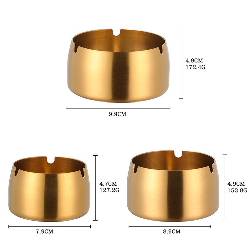 Ashtray Portable Stainless Steel Round Ashtray Anti-rusting Table-top Accessory
