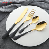 1set Korean Reusable Spoon Dinnerware Set Stainless Steel Tableware Set Golden Hashi Chopsticks and Spoon Set Metal Sushi Sticks