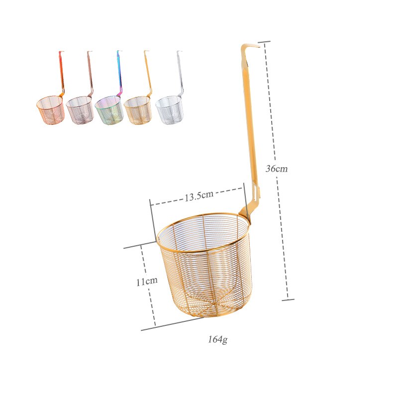 Stainless Steel Colander Tool Noodle Dumplings Mesh Basket Fryer French Fries Dryer Vegetable Food Sieve Sink Strainer