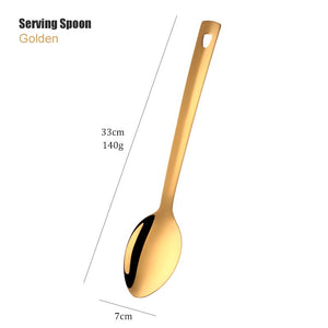 12PCS Stainless Steel Kitchen Utensils Soup Ladle Colander Spoon Shovel Spatula Meat Fork Non-stick Cooking Tool Kitchenware Set