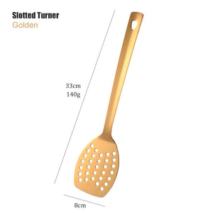 12PCS Stainless Steel Kitchen Utensils Soup Ladle Colander Spoon Shovel Spatula Meat Fork Non-stick Cooking Tool Kitchenware Set