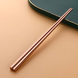 Buyer Star 304 Stainless Steel Square Chopsticks Colorful Sets for Kitchen Canteen